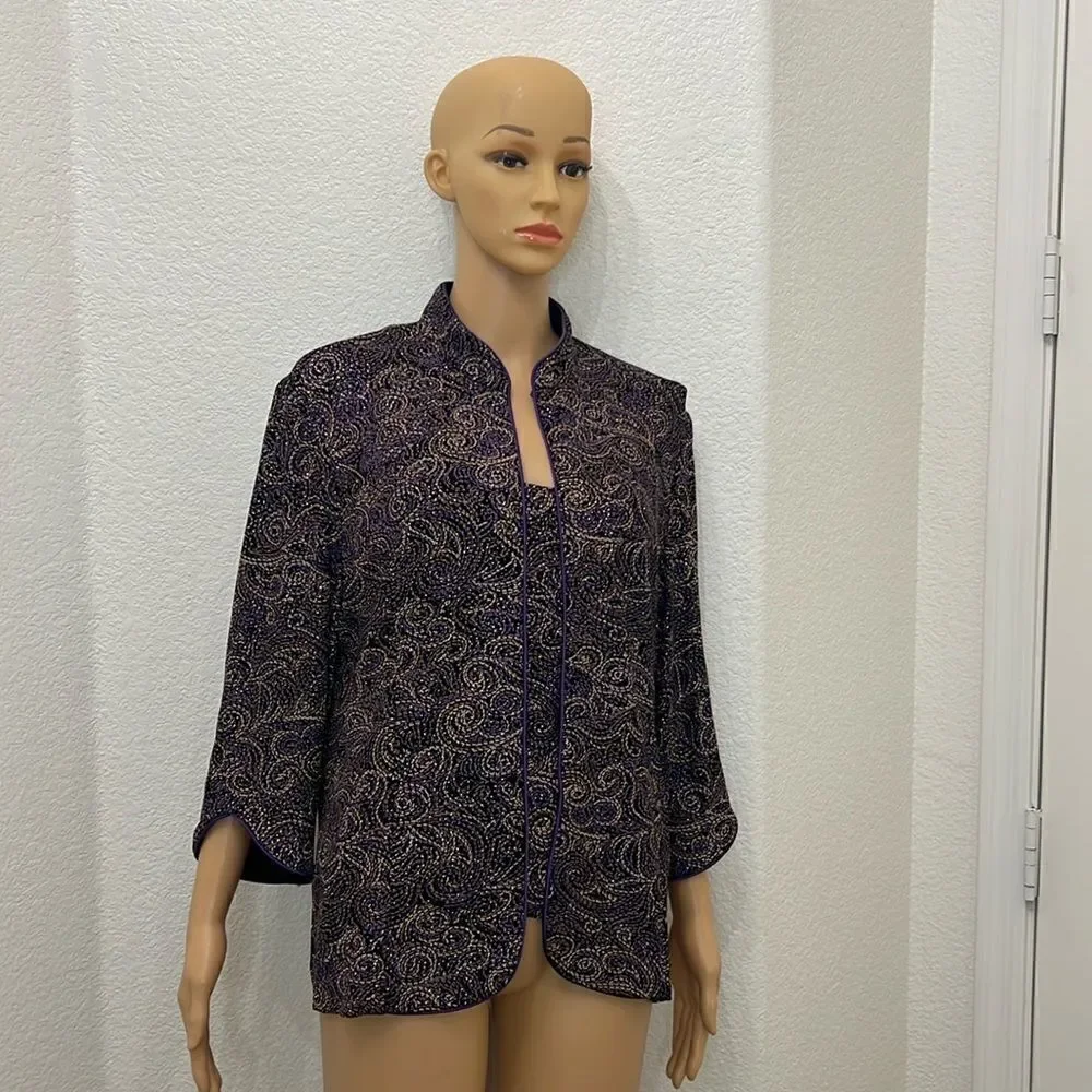 Alex Evenings Petite XL Camisole And Matching Jacket 2 Pieces Set Satin Trim